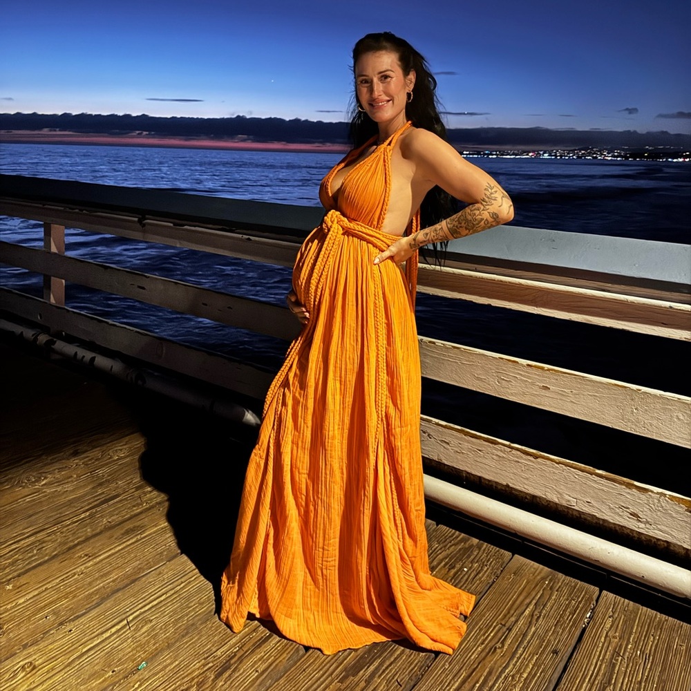 Women’s XS/S orange maxi rope dress